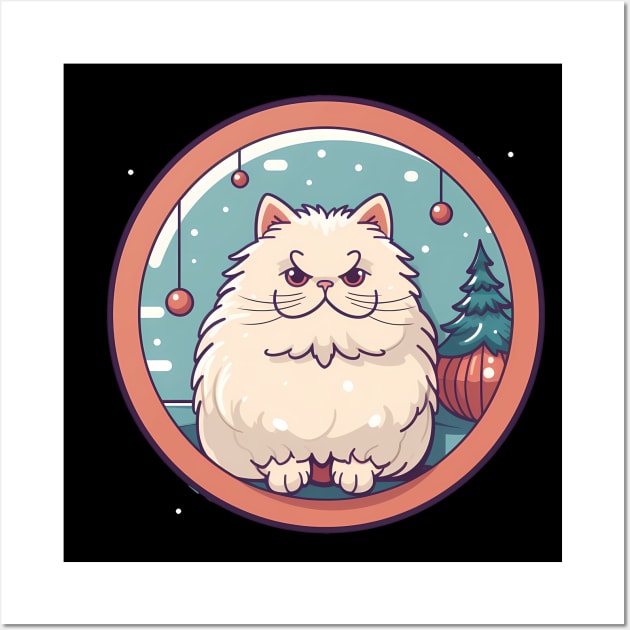 Persian Cat Xmas  Ornament, Love Cats Wall Art by dukito